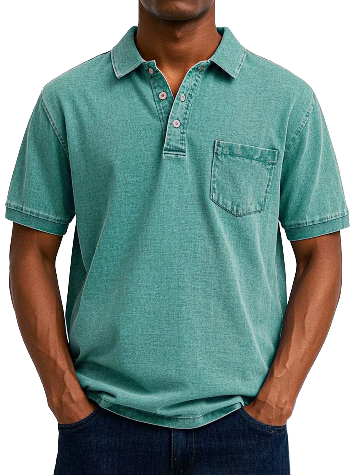 Maxim™  Vintage casual poloshirt voor heren