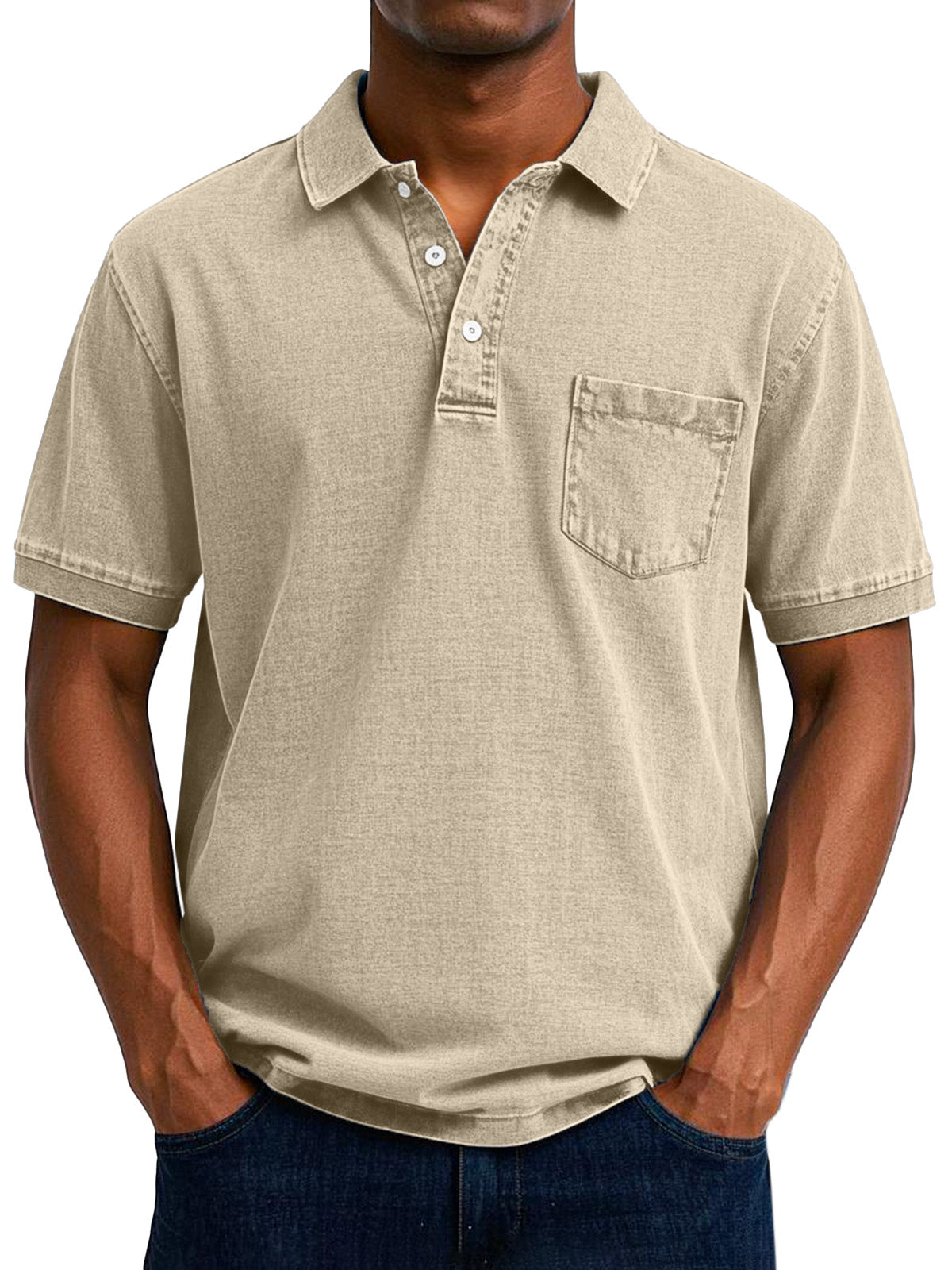 Maxim™  Vintage casual poloshirt voor heren