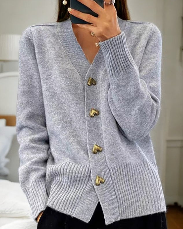 Adele - Elegant vest met hartvormige knopen