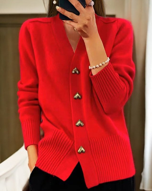 Adele - Elegant vest met hartvormige knopen